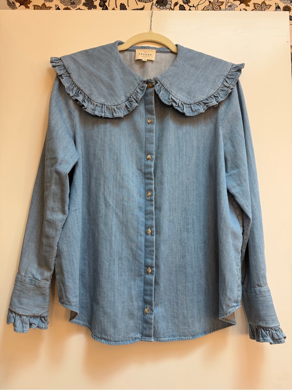 Sézane Amael Shirt in light denim